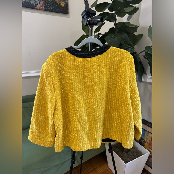 Ny&Company Yellow Black Plus size Women’s Tweed Jacket Blazer Fall Jacket XXL - Picture 14 of 16